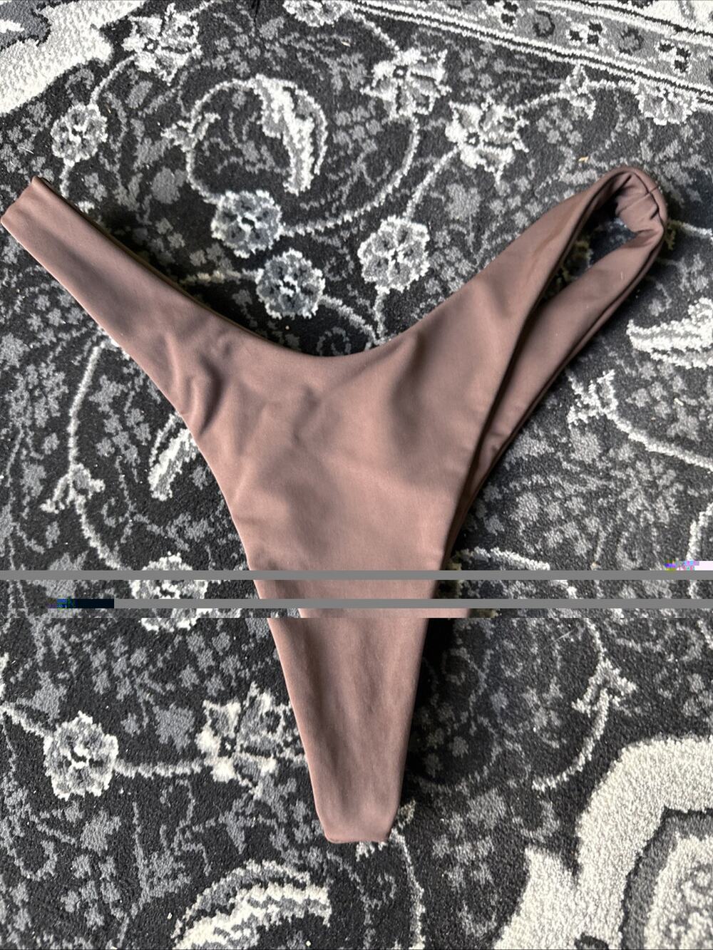 CoralX Thong Swim Bottoms Bikini, Brown, XS